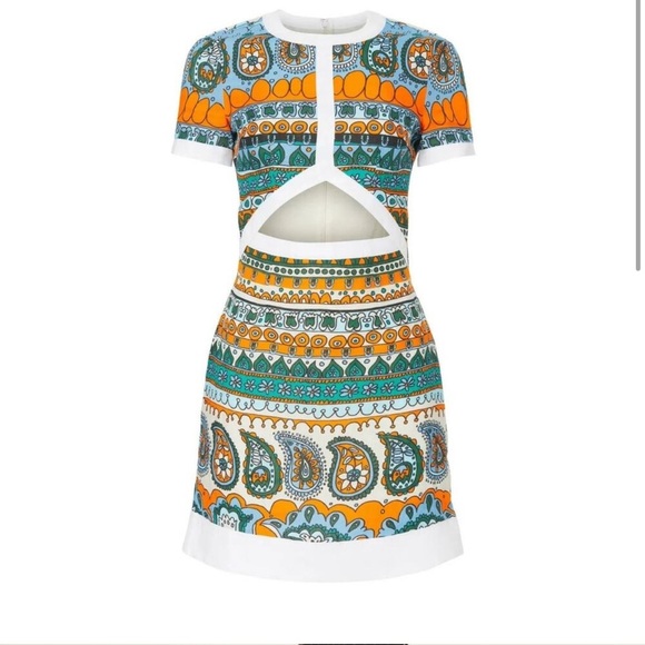 STAUD Perla Printed Linen Cutout Mini Dress - Picture 3 of 6